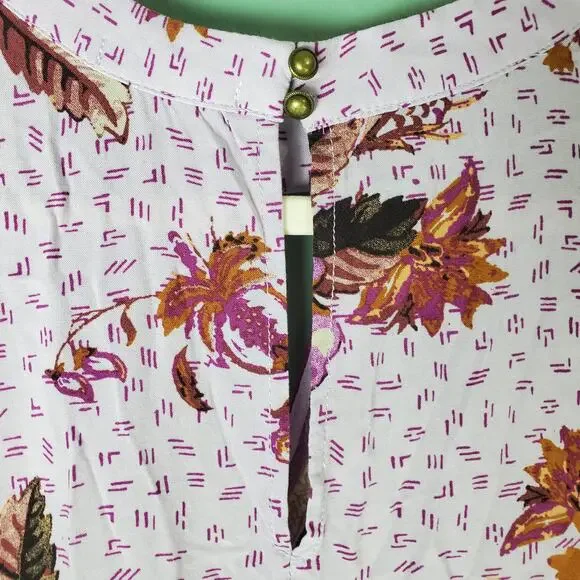 Maurices Womens Plus Size Purple Floral Long Sleeve Boho Blouse Top Size 1X - Picture 6 of 9